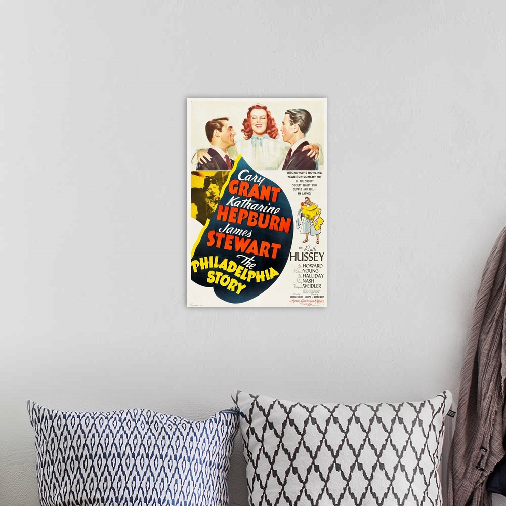 A bohemian room featuring The Philadelphia Story - Vintage Movie Poster