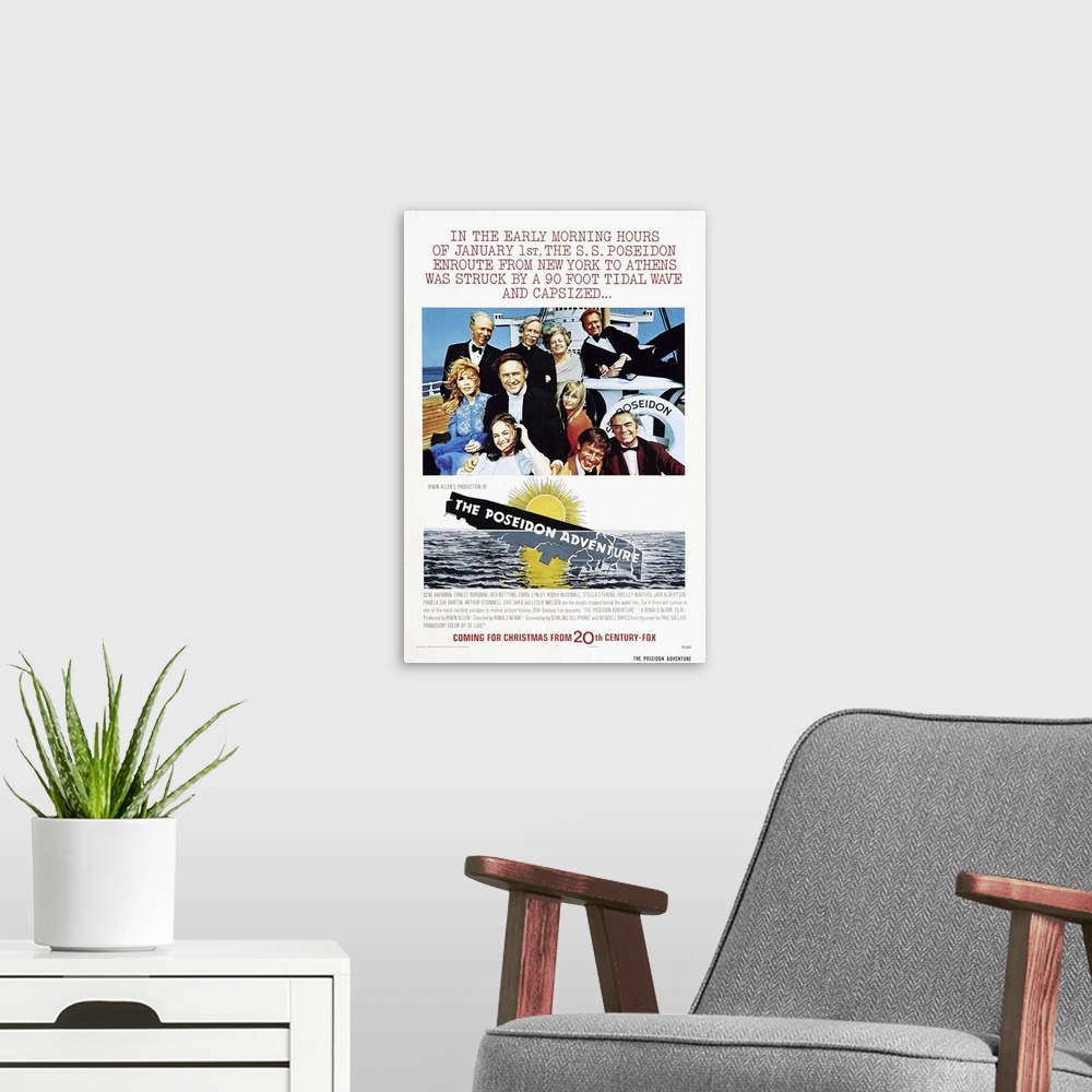 A modern room featuring The Poseidon Adventure - Vintage Movie Poster