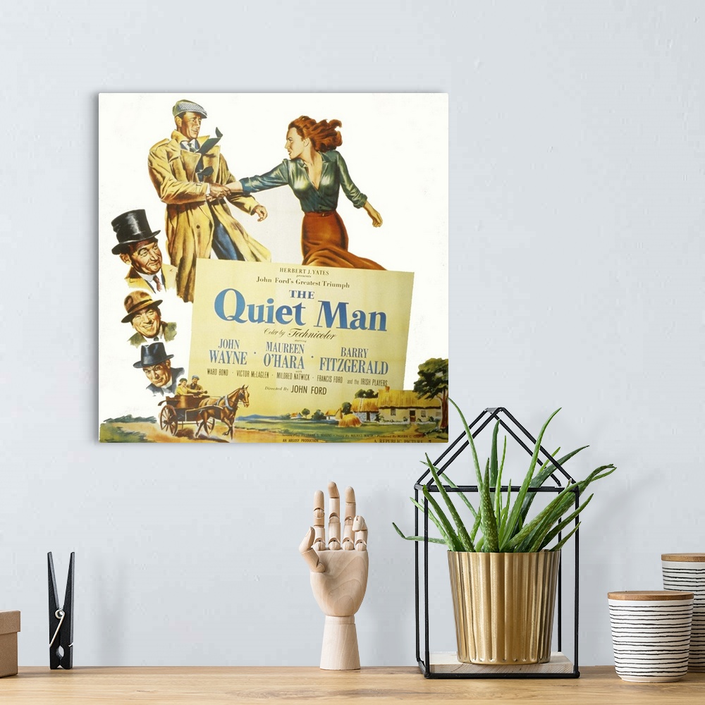 A bohemian room featuring The Quiet Man - Movie Poster