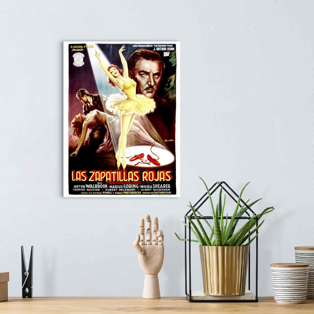 A bohemian room featuring The Red Shoes, (aka Las Zapatillas Rojas), Poster Art From Spain, From Lower Left: Moira Shearer,...