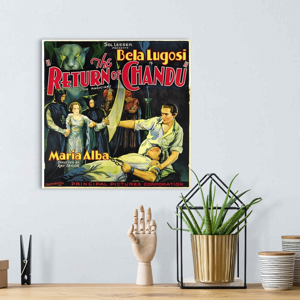 A bohemian room featuring The Return Of Chandu - Vintage Movie Poster