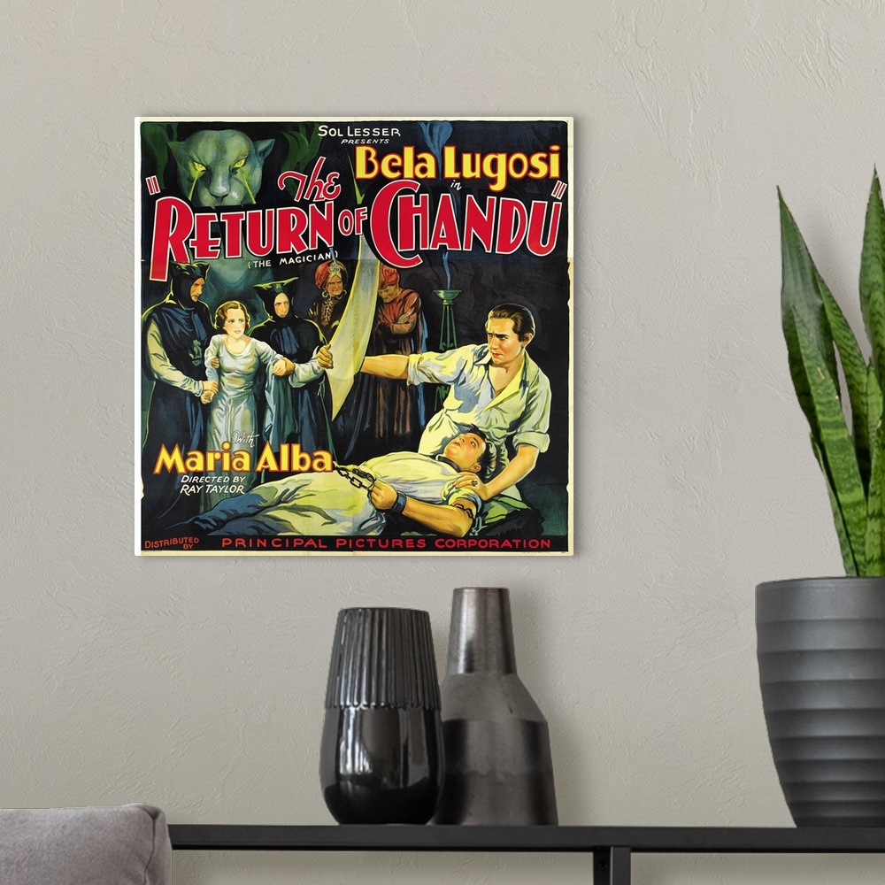 A modern room featuring The Return Of Chandu - Vintage Movie Poster