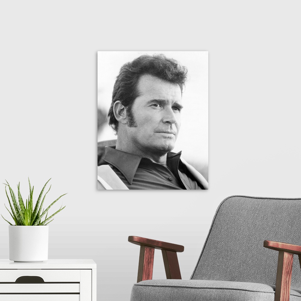 A modern room featuring The Rockford Files, James Garner - Vintage Publicity Photo