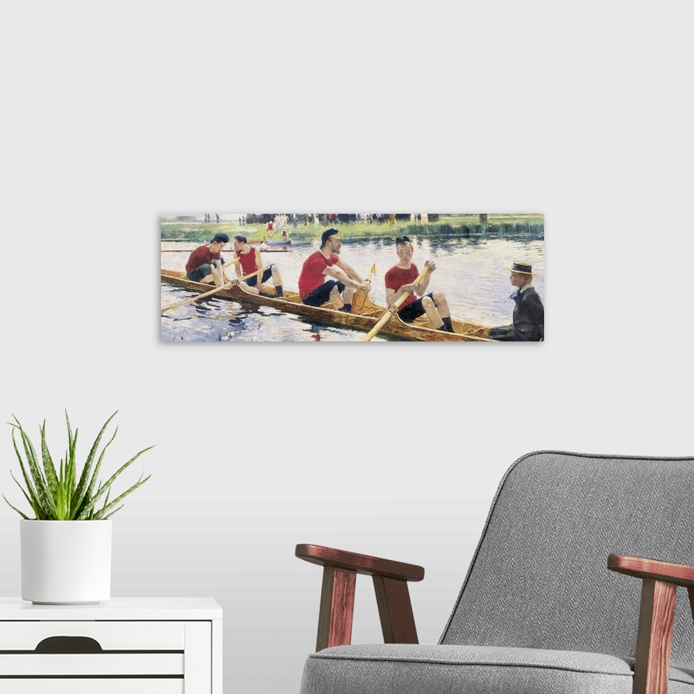 A modern room featuring The Rowers
