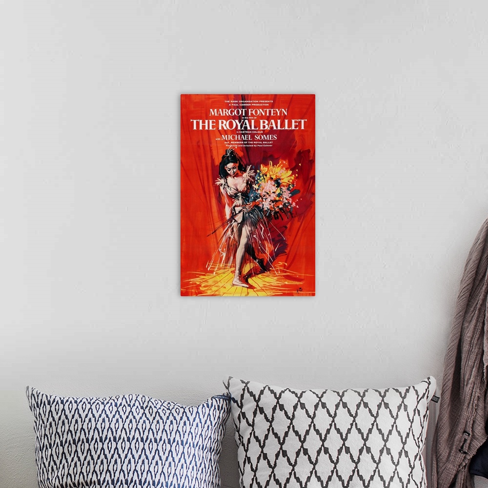 A bohemian room featuring Retro poster artwork for the film The Royal Ballet.
