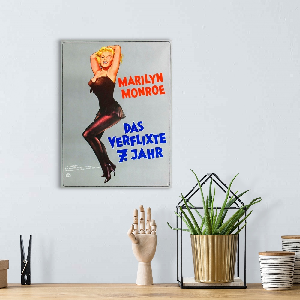 A bohemian room featuring The Seven Year Itch, (aka Das Verflixte 7. Jahr), Marilyn Monroe On German Poster Art, 1955.