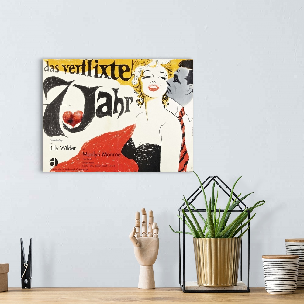 A bohemian room featuring The Seven Year Itch, (aka Das Verflixte 7. Jahr), L-R: Marilyn Monroe, Tom Ewell On German Poster...