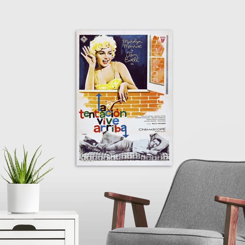 A modern room featuring The Seven Year Itch - Vintage Movie Poster (Italian)