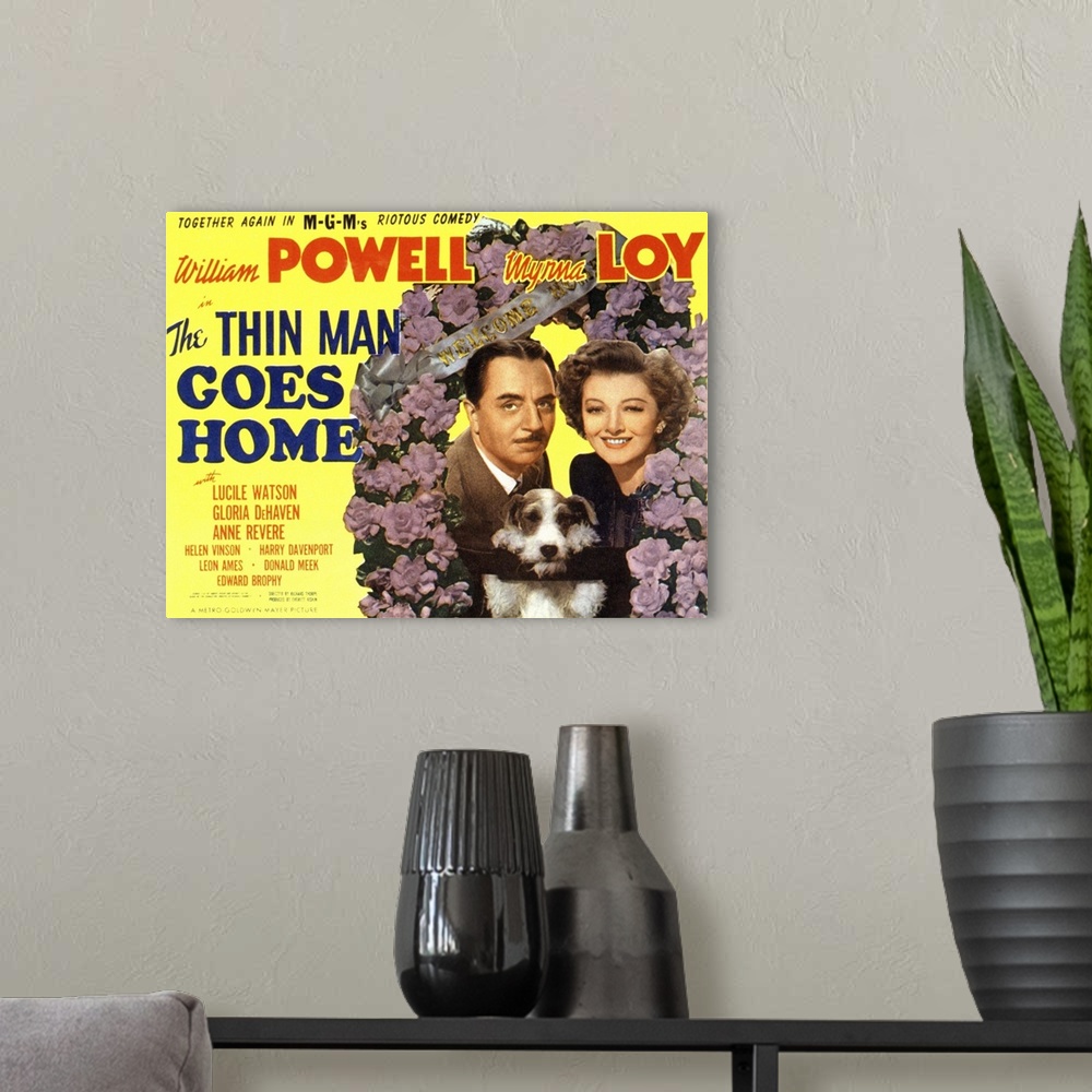 A modern room featuring The Thin Man Comes Home - Movie Poster