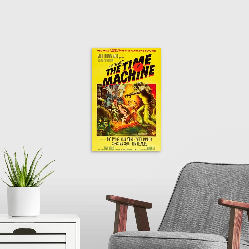 A modern room featuring The Time Machine - Movie Poster