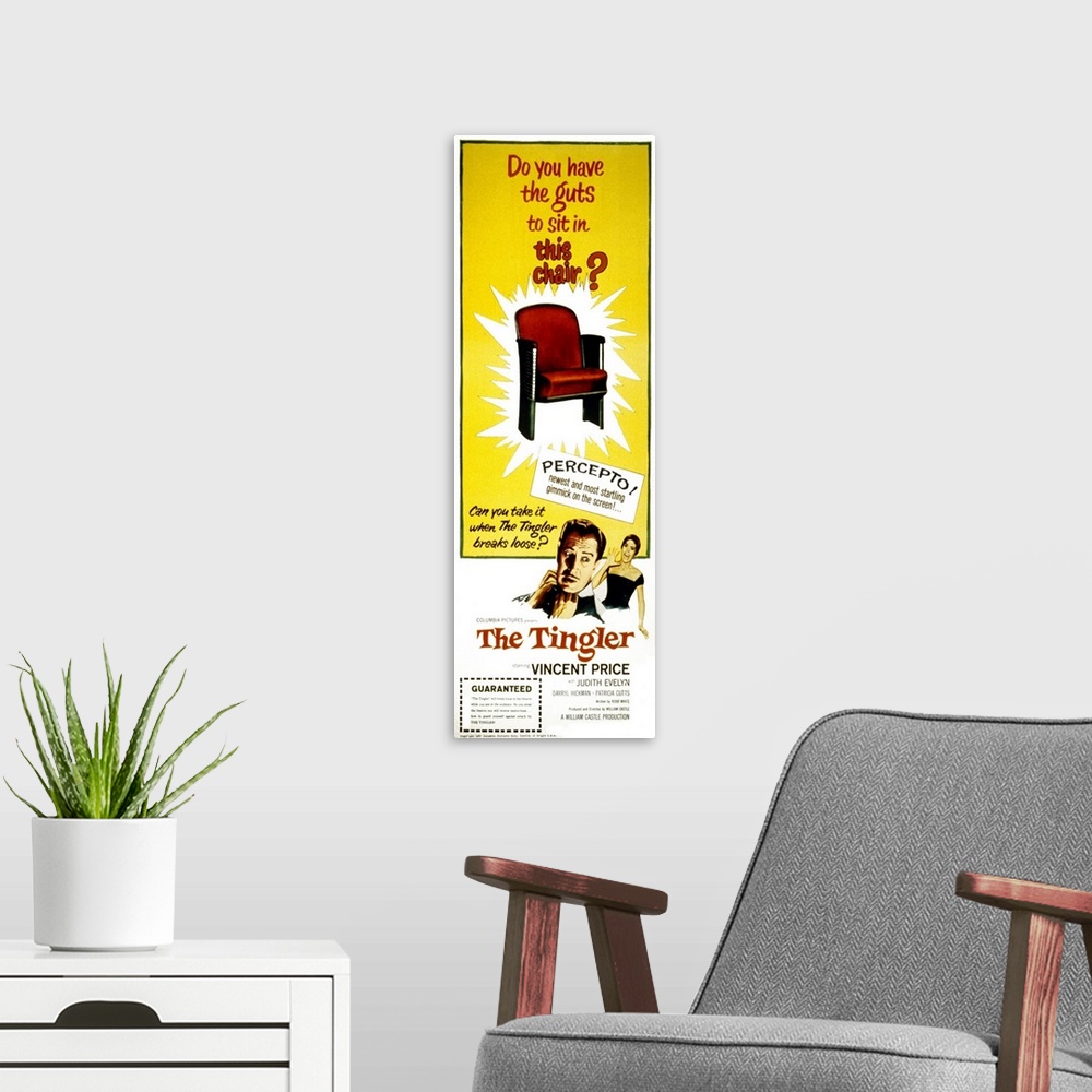 A modern room featuring The Tingler - Movie Poster