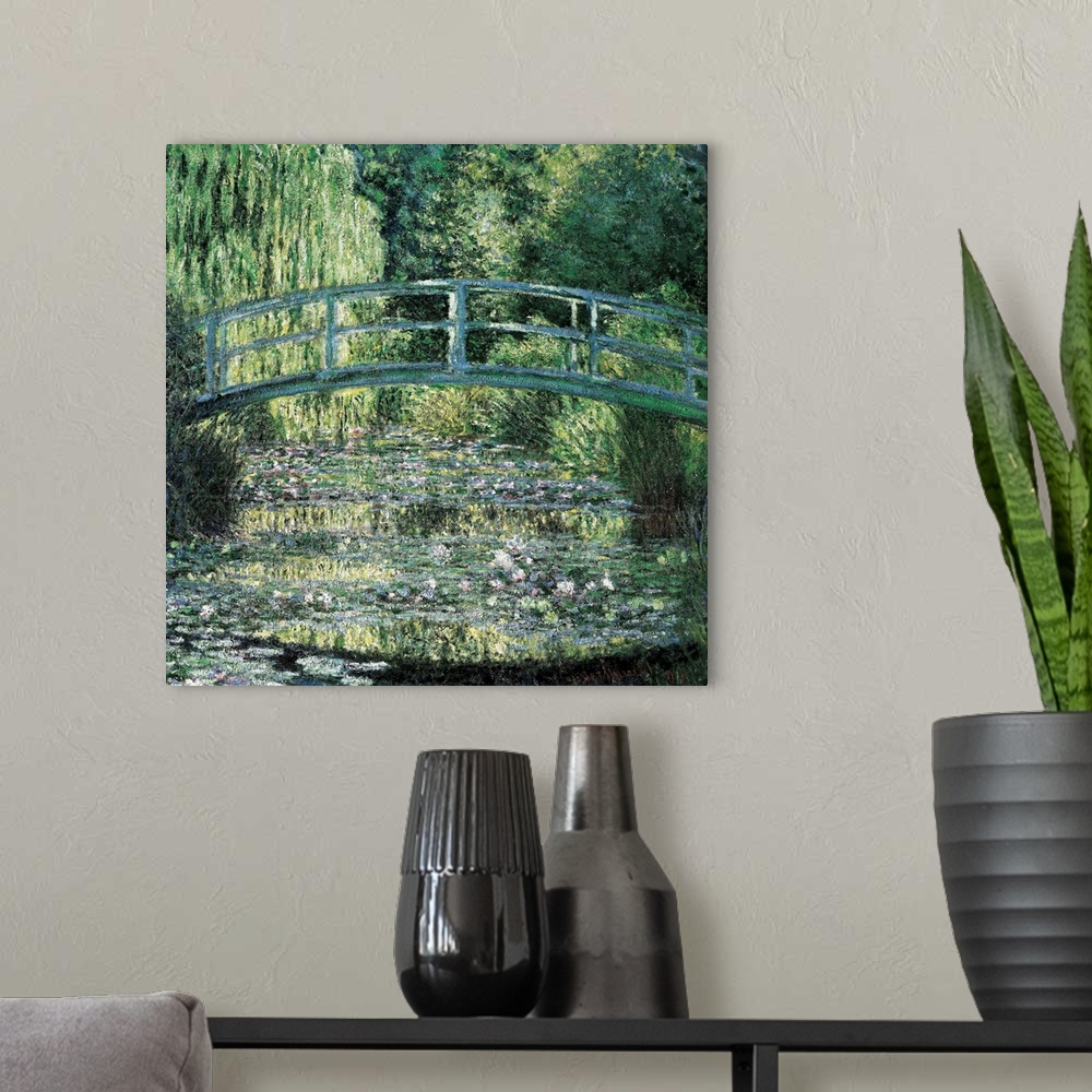 A modern room featuring The Waterlily Pond