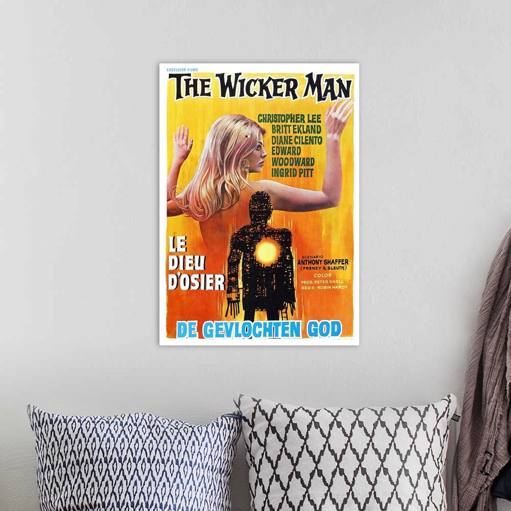 A bohemian room featuring THE WICKER MAN, (aka LE DIEU D'OSIER), Belgian poster, 1973