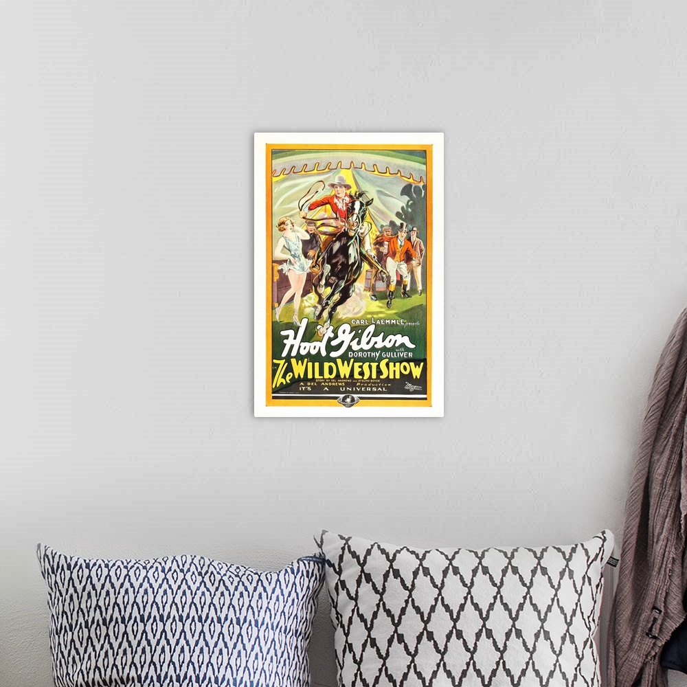 A bohemian room featuring The Wild West Show - Vintage Movie Poster