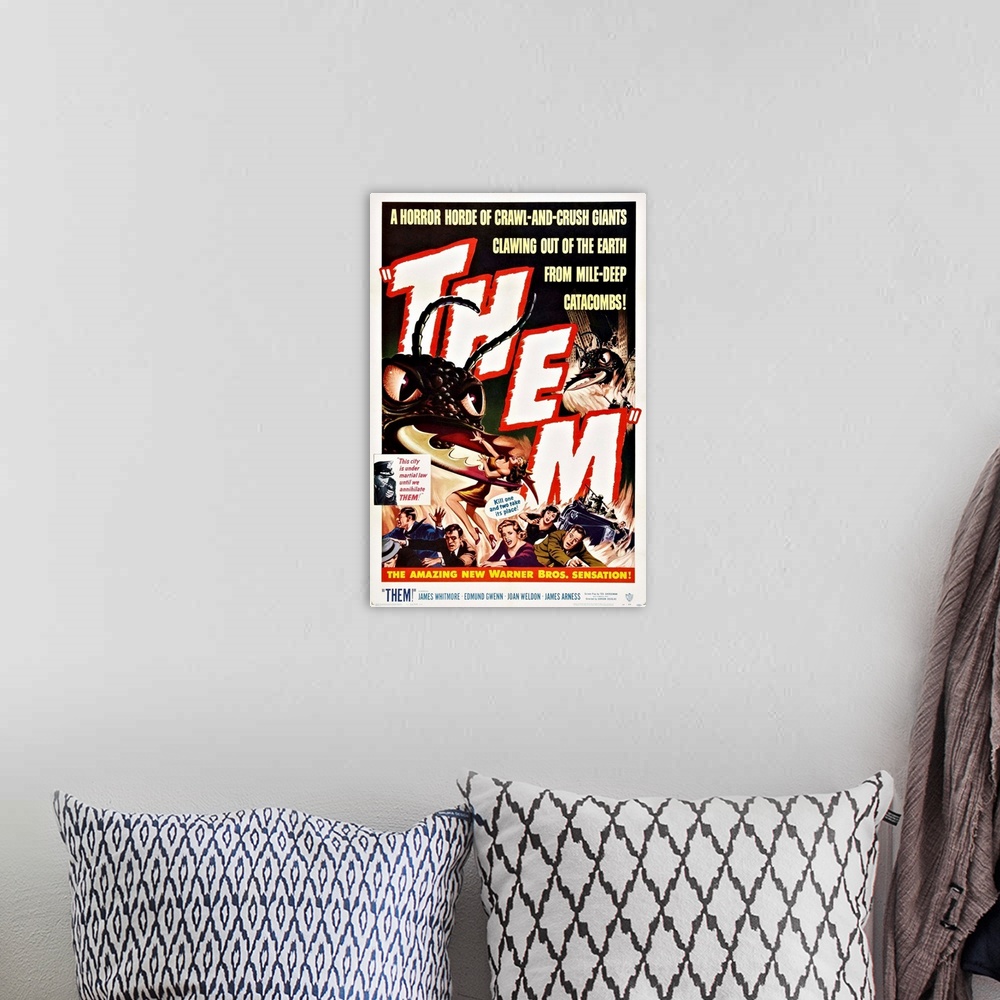 A bohemian room featuring Them - Vintage Movie Poster