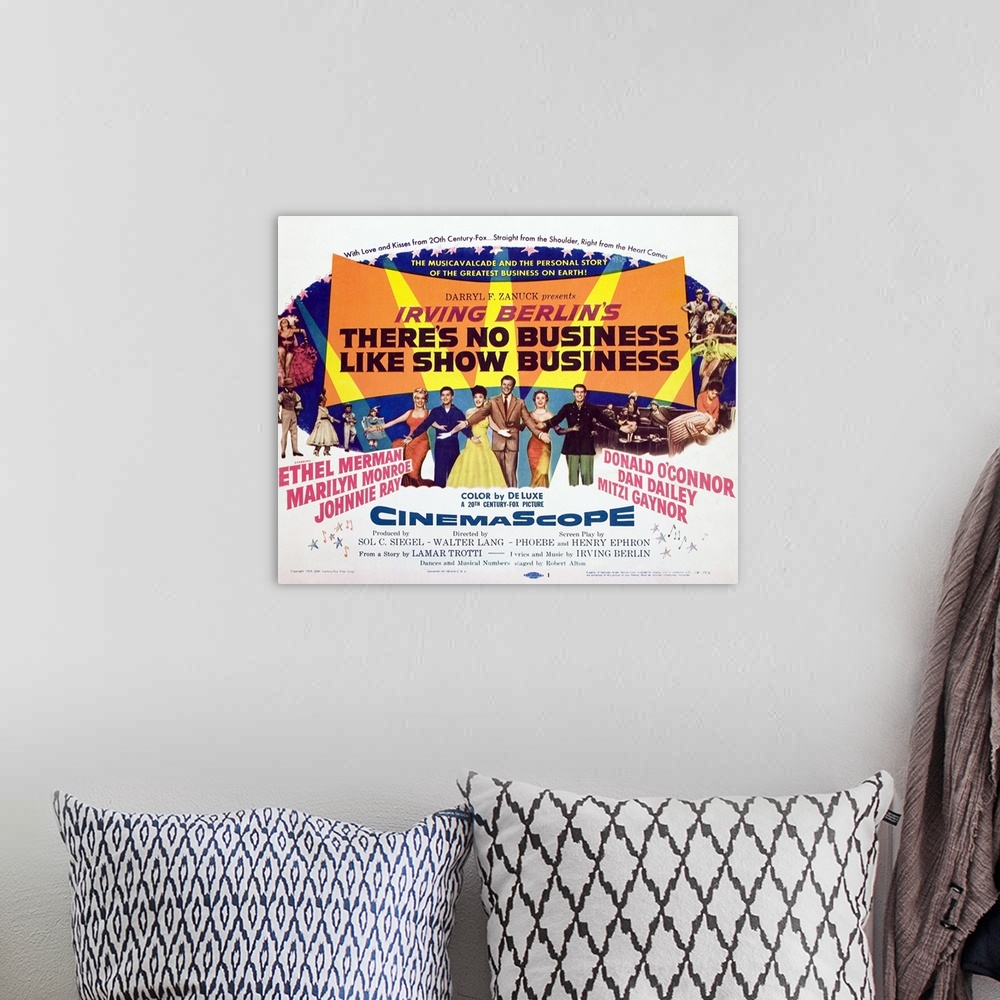 A bohemian room featuring There's No Business Like Show Business - Vintage Movie Poster