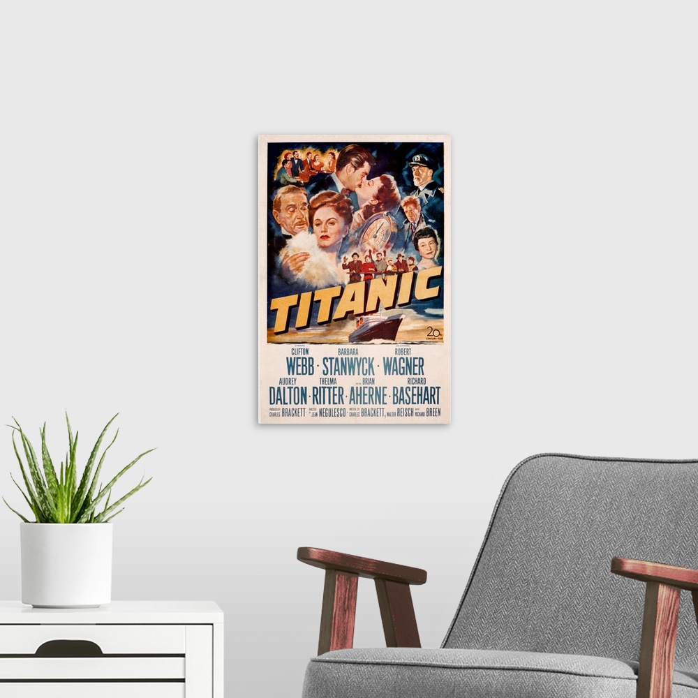 A modern room featuring Titanic - Movie Poster