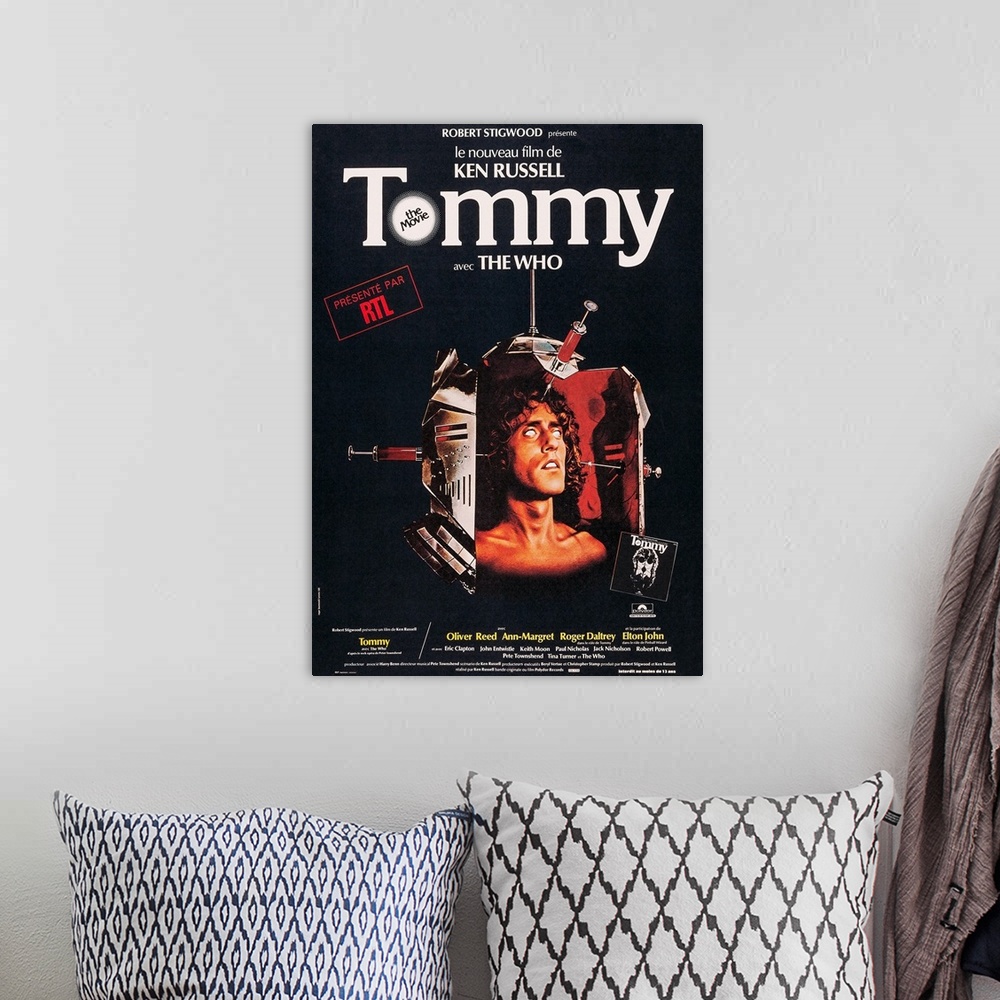 A bohemian room featuring Tommy, Roger Daltrey On French Poster Art, 1975.