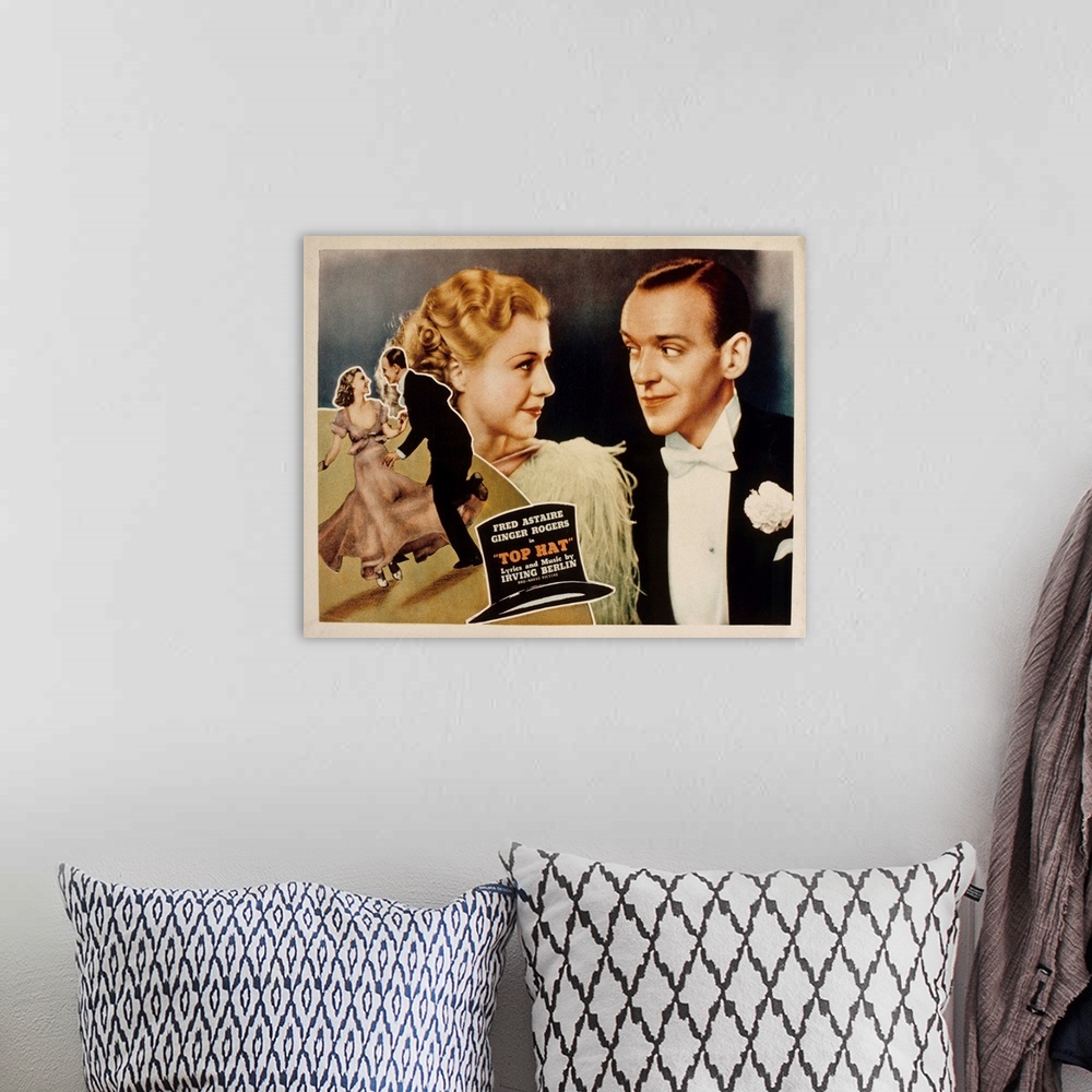 A bohemian room featuring TOP HAT, (lobbycard), Ginger Rogers, Fred Astaire, 1935