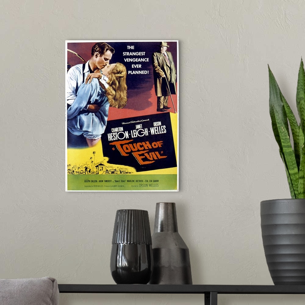 A modern room featuring Touch of Evil - Movie Poster