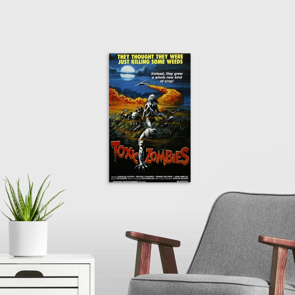 A modern room featuring TOXIC ZOMBIES, (aka BLOODEATERS), US poster, 1980. .. Parker National Distributing/courtesy Evere...