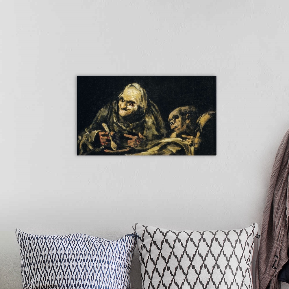 A bohemian room featuring Two Old Men Eating