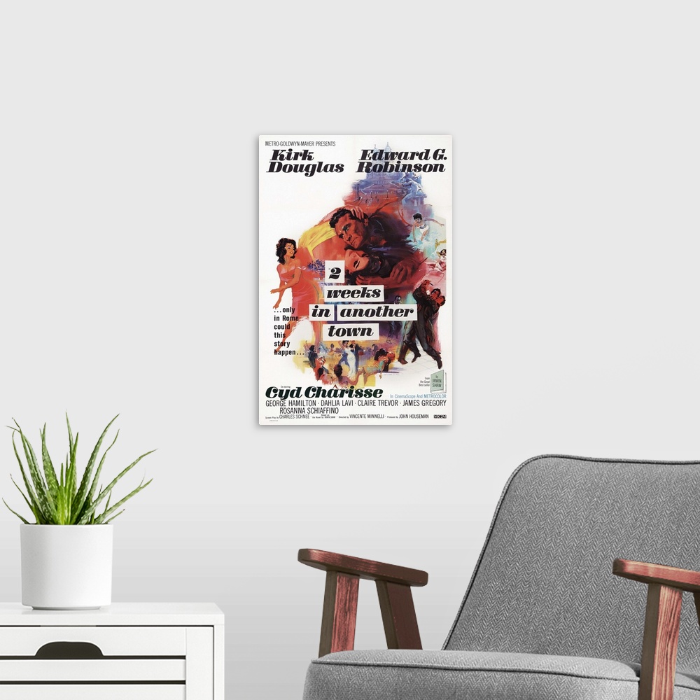 A modern room featuring Retro poster artwork for the film Two Weeks in Another Town.