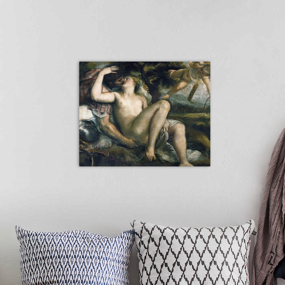 A bohemian room featuring Venus and Mars with Cupid