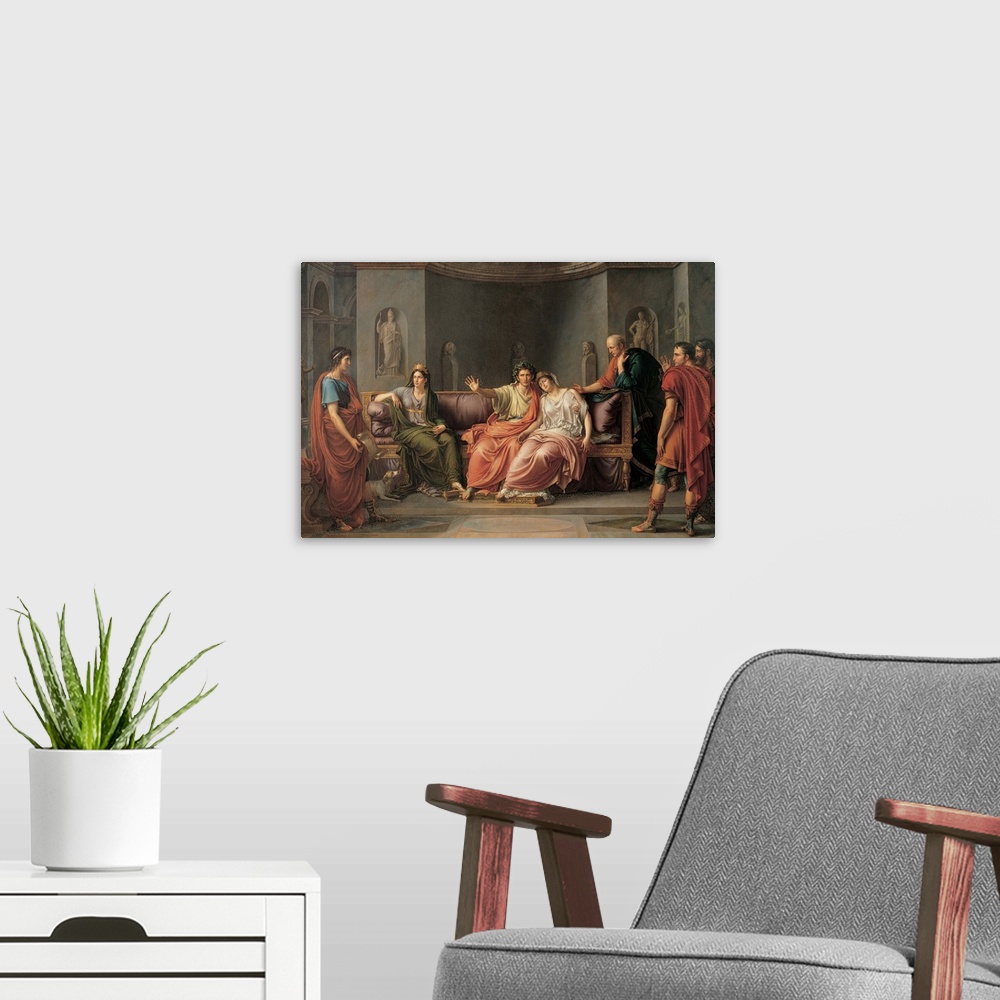 A modern room featuring Wicar Jean-Baptiste, Virgil Reading The Aeneid To Augustus And Octavia, 1819 - 1821, 19th Century...