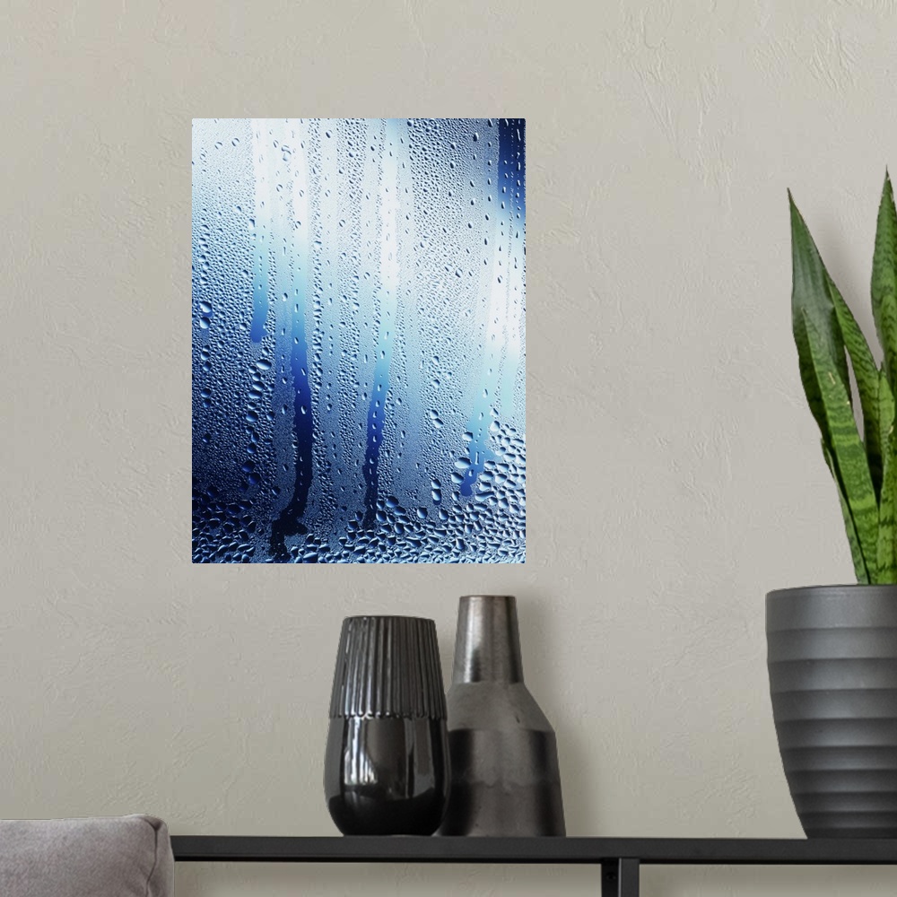 A modern room featuring Water Droplets And Condensation On Glass