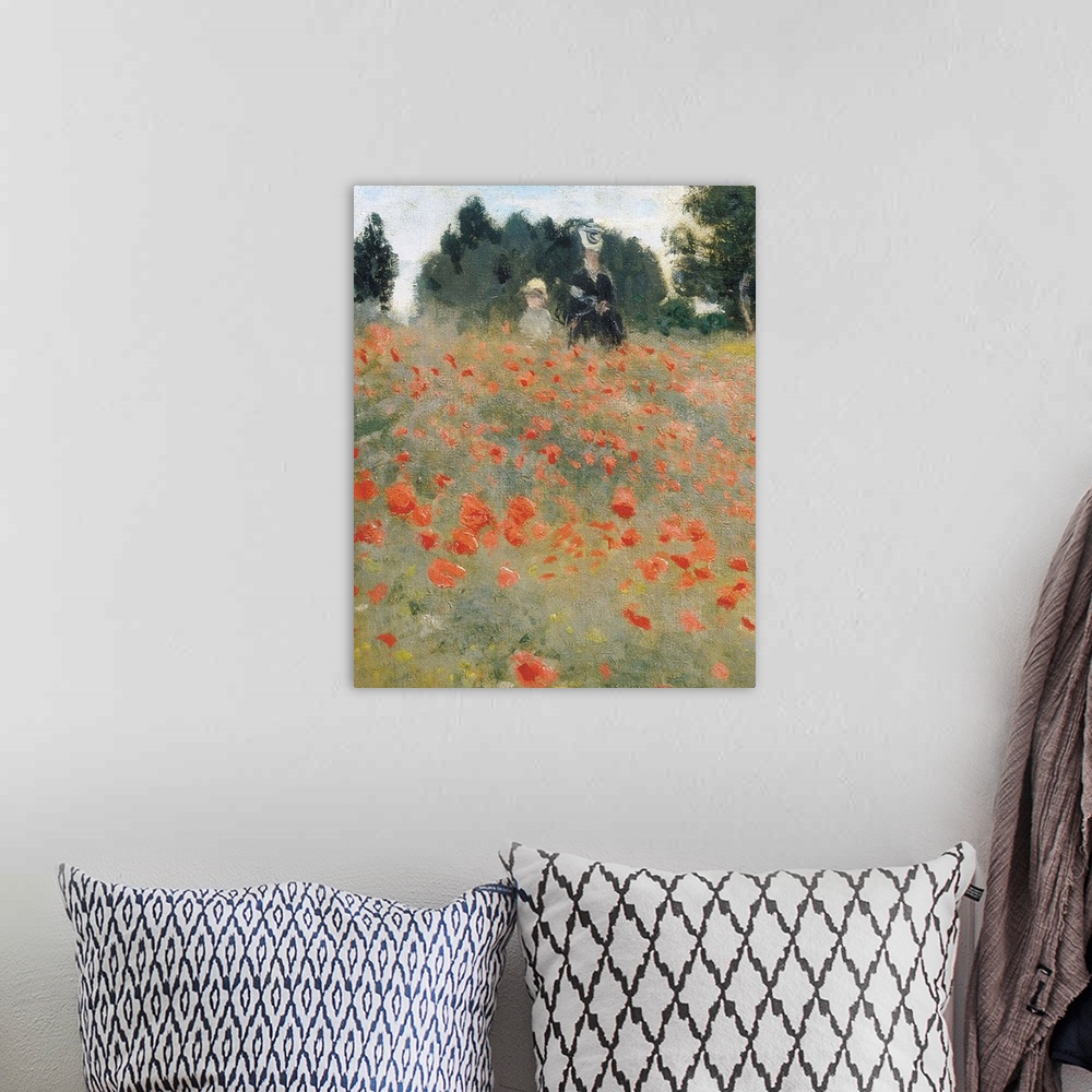 A bohemian room featuring Wild Poppies, detail