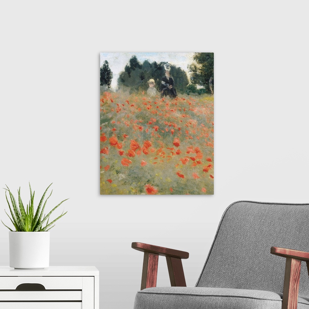 A modern room featuring Wild Poppies, detail
