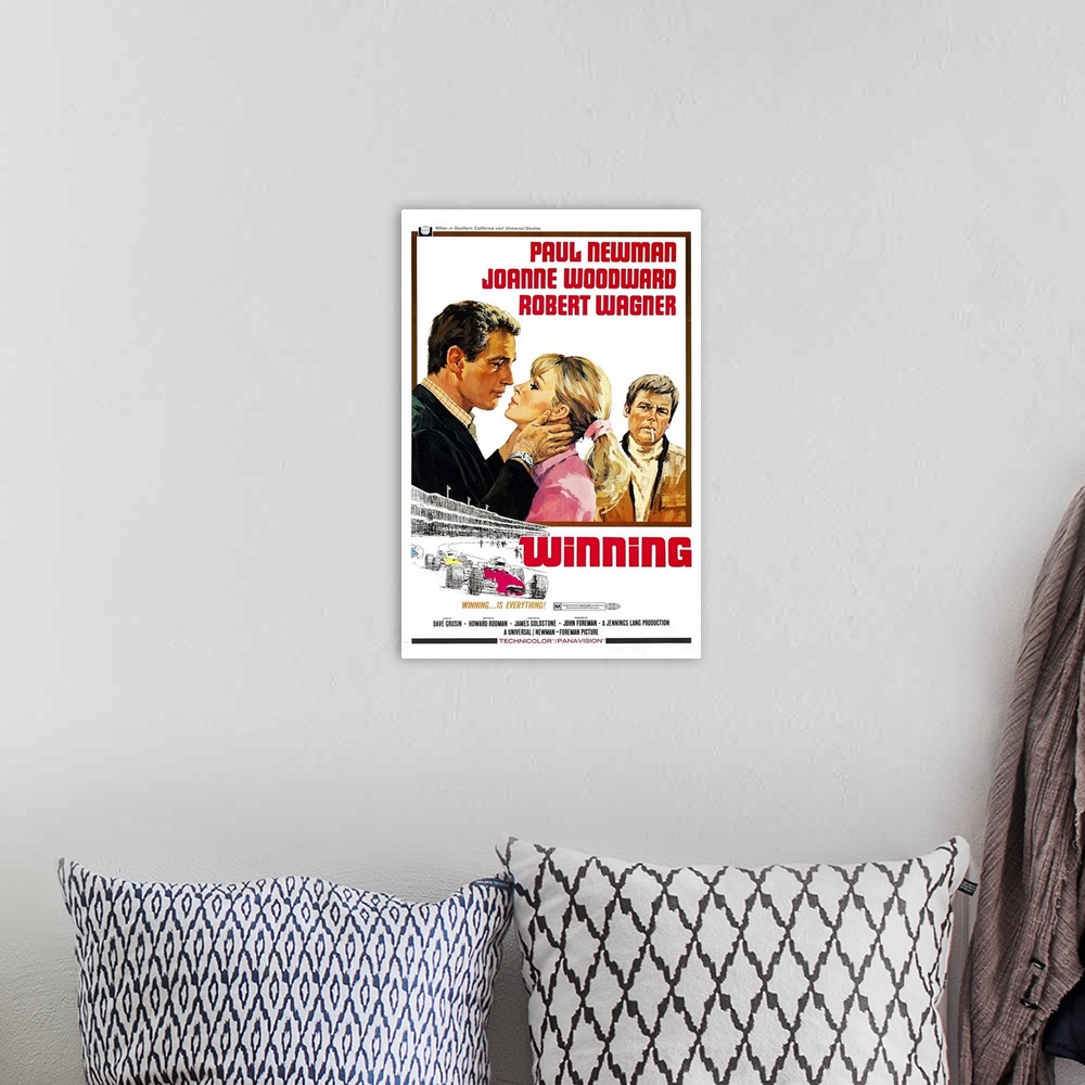 A bohemian room featuring Winning - Vintage Movie Poster
