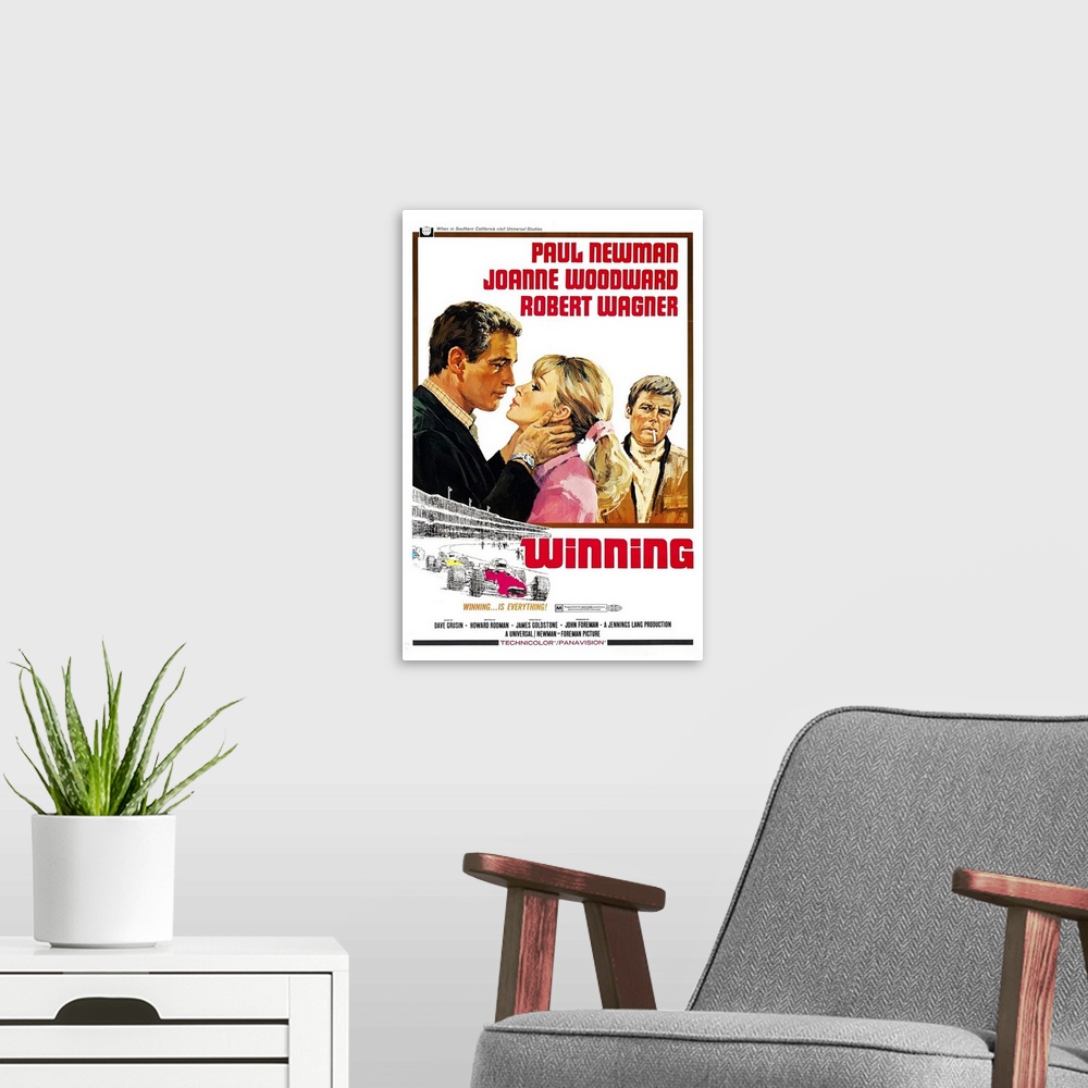 A modern room featuring Winning - Vintage Movie Poster