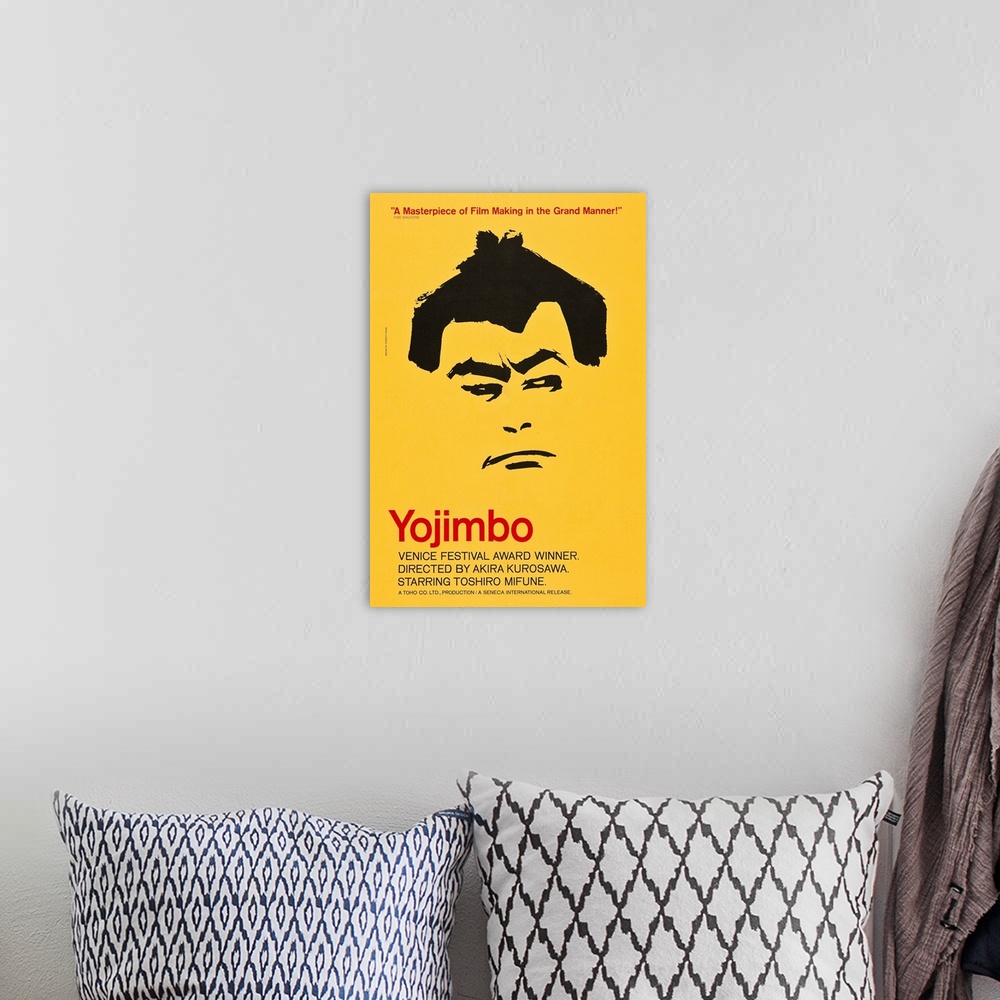 A bohemian room featuring Yojimbo - Vintage Movie Poster