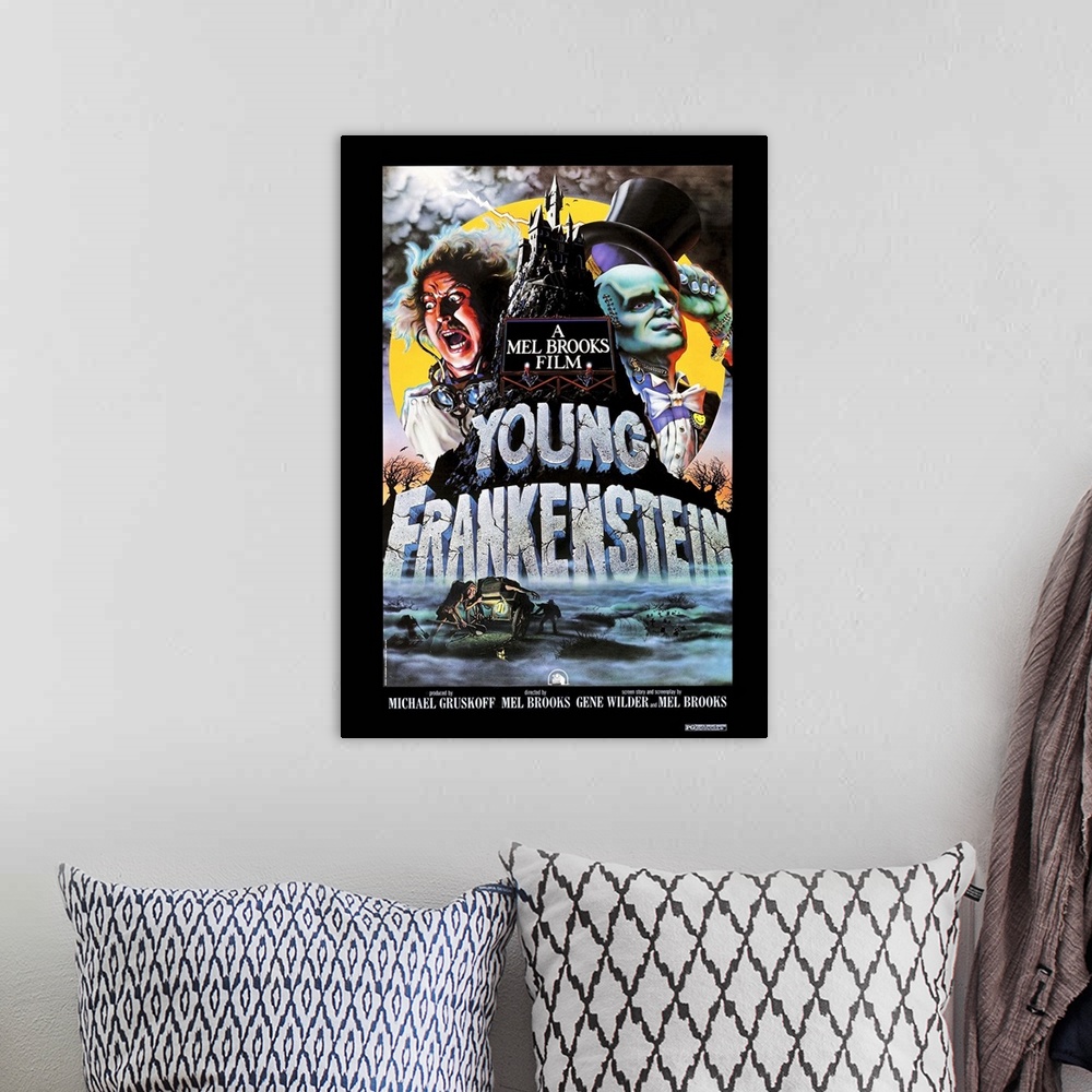 A bohemian room featuring Young Frankenstein - Vintage Movie Poster
