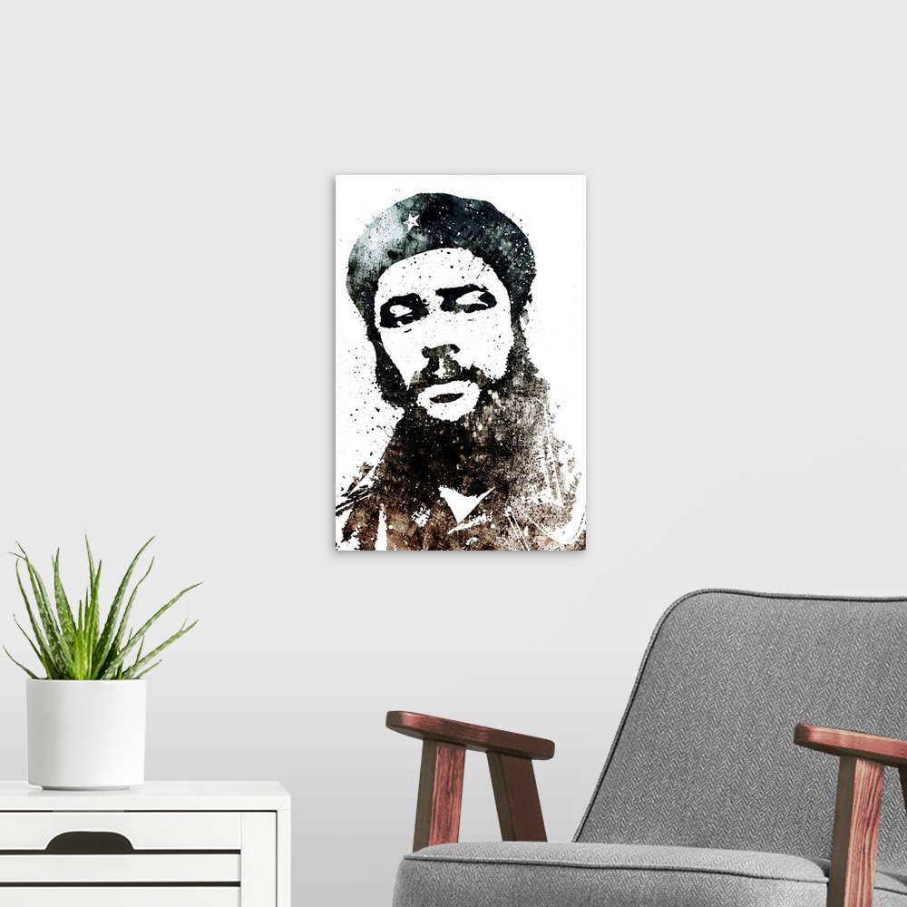 A modern room featuring Che