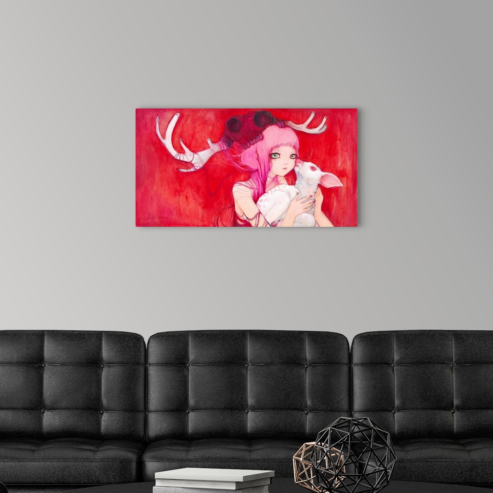 A modern room featuring Gentle Fawns