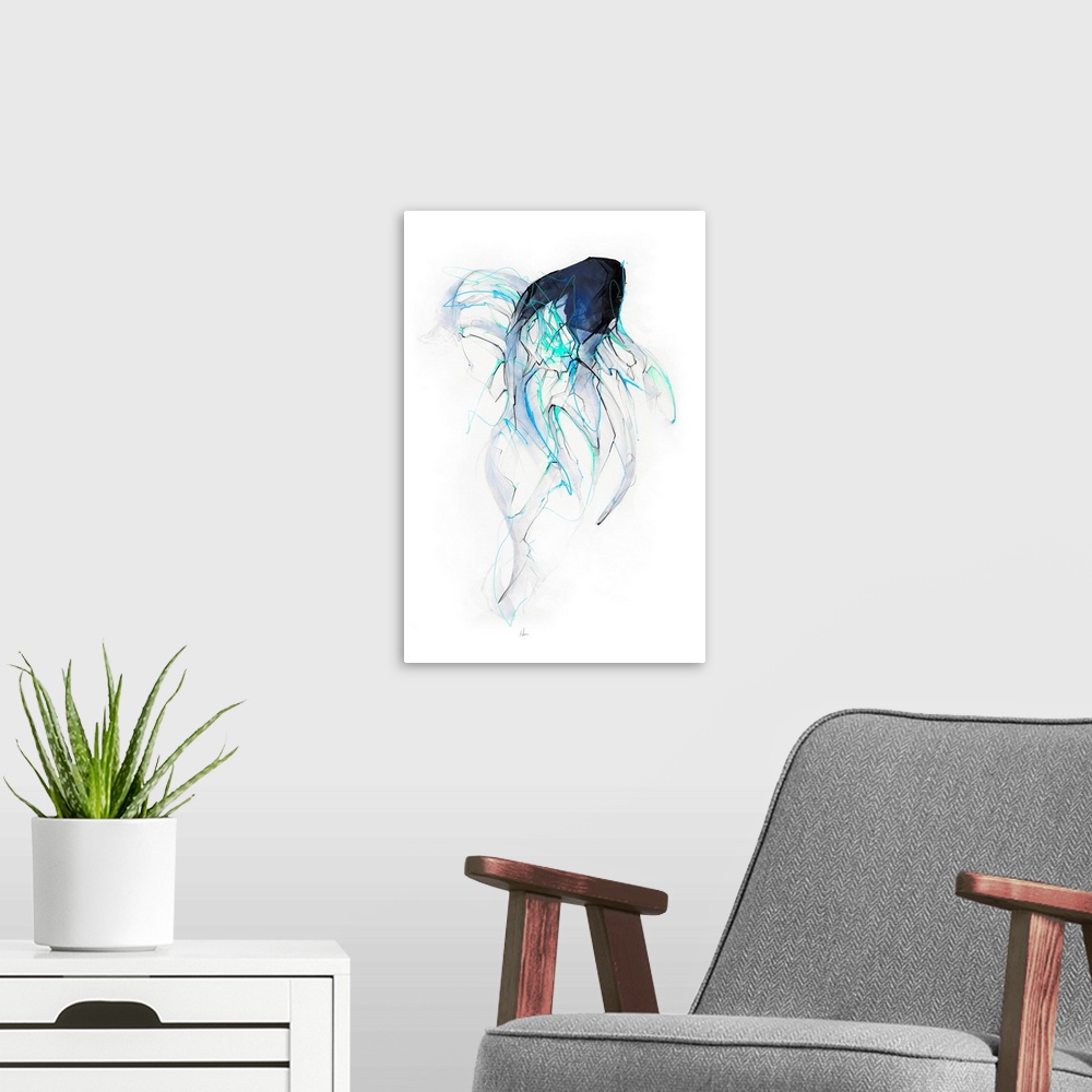 A modern room featuring Ghost Fish