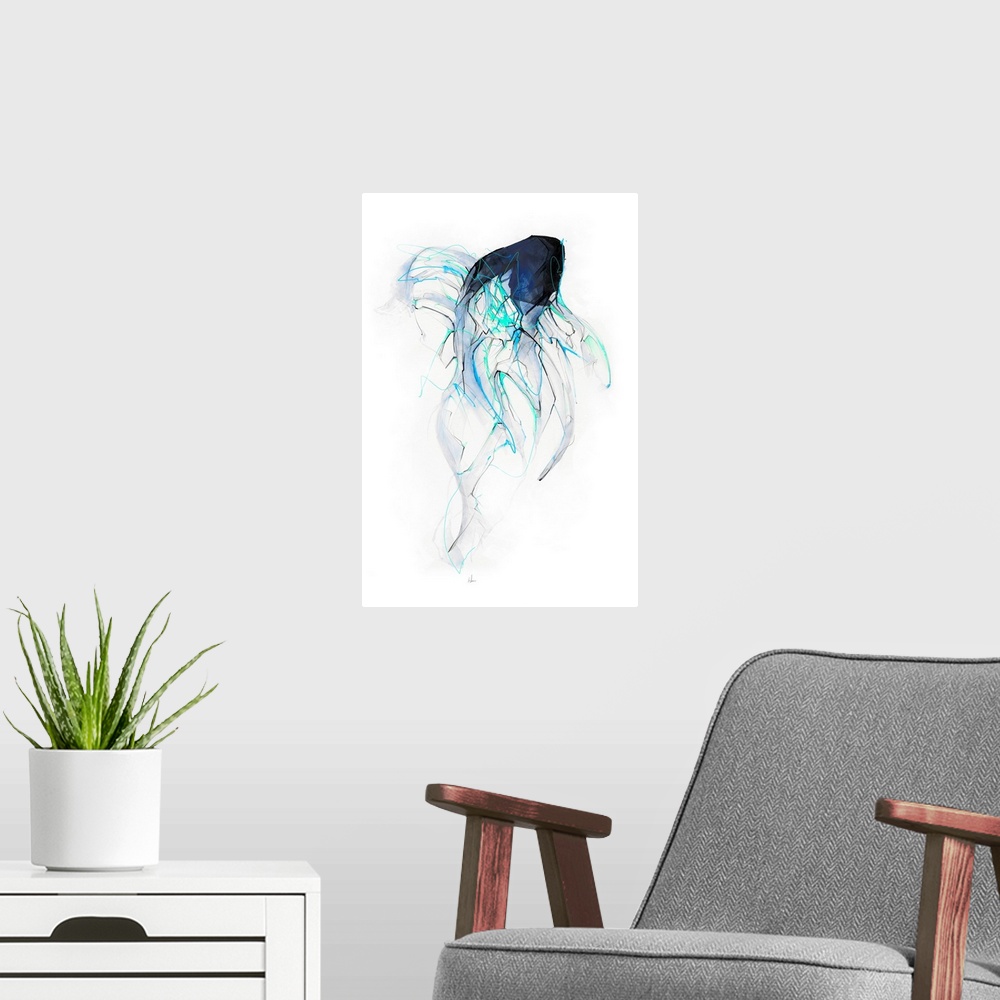 A modern room featuring Ghost Fish