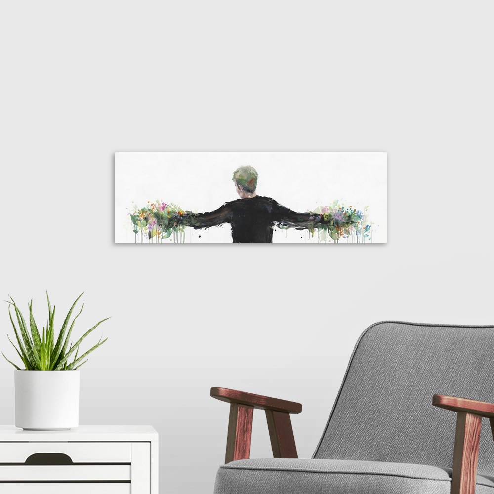 A modern room featuring I Brought You Flowers Everyday