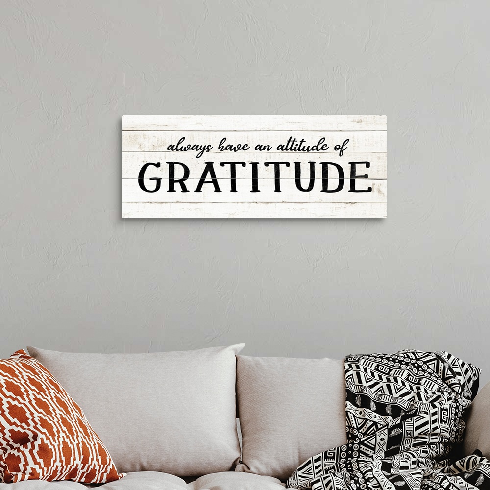 A bohemian room featuring Attitude Gratitude