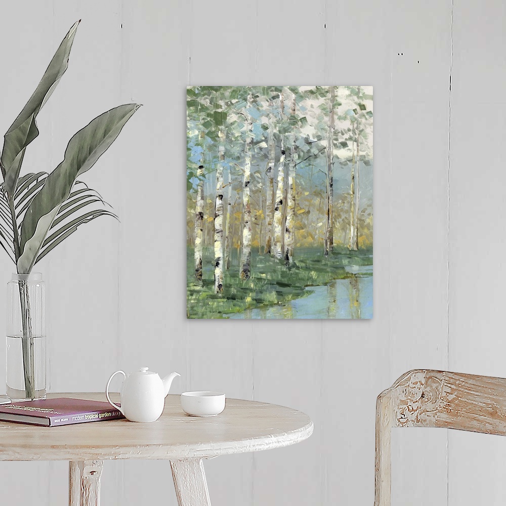 A farmhouse room featuring Birch Reflections I