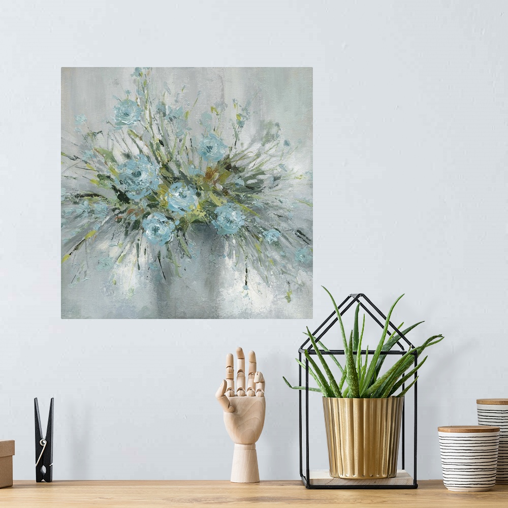 A bohemian room featuring Blue Bouquet