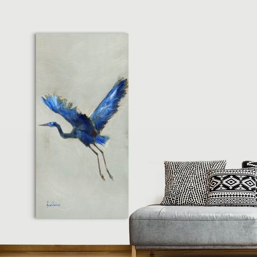 A bohemian room featuring Blue Heron II