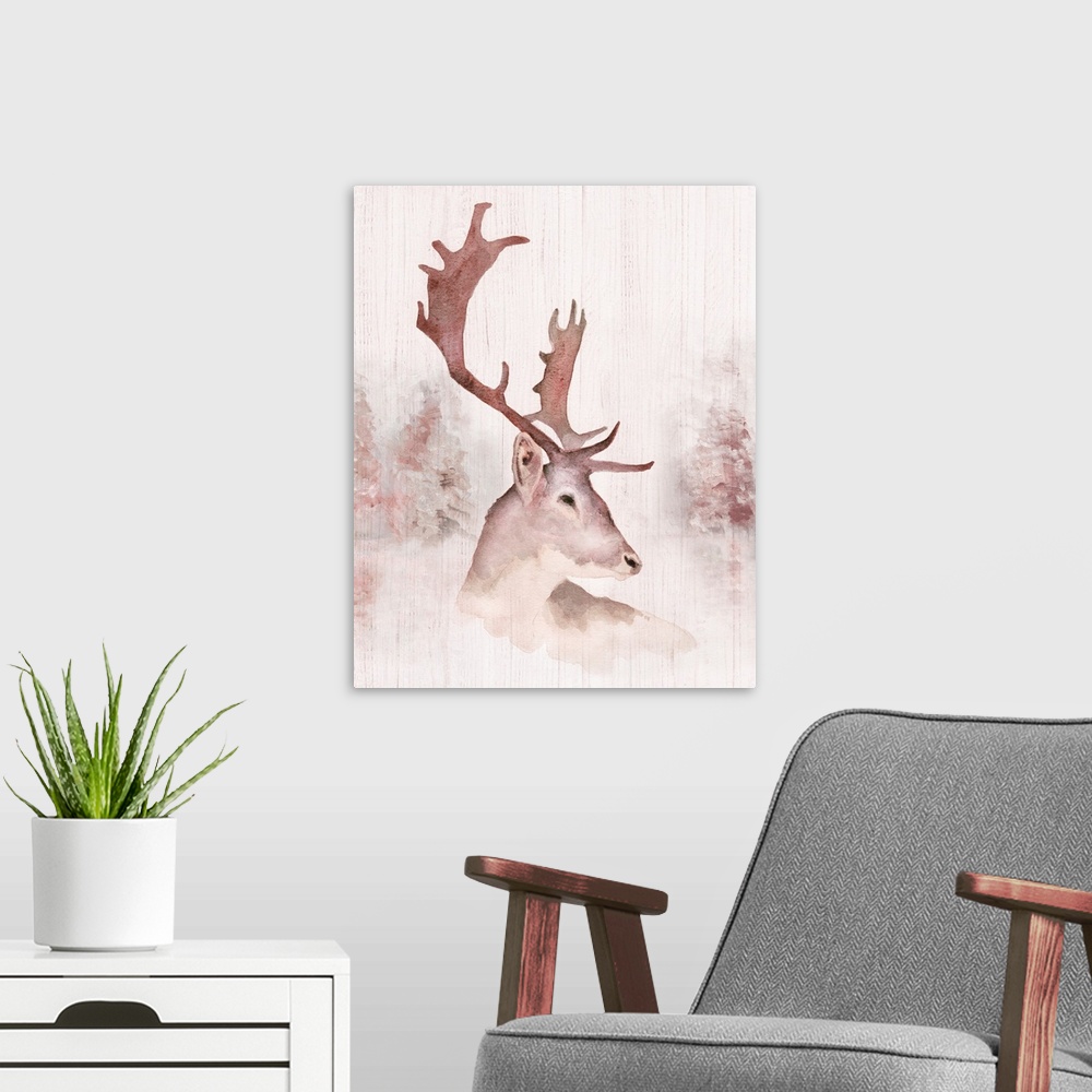 A modern room featuring Blush Deer