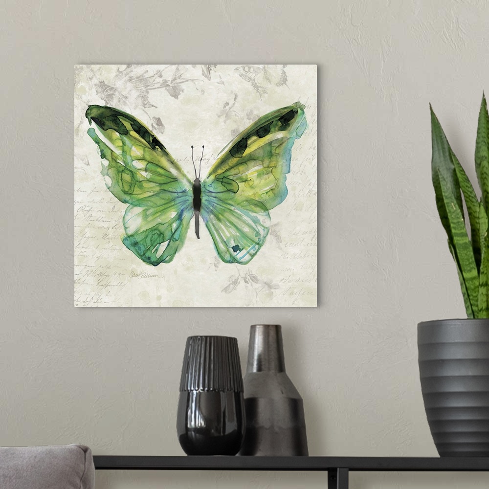 A modern room featuring Butterfly Sketch III