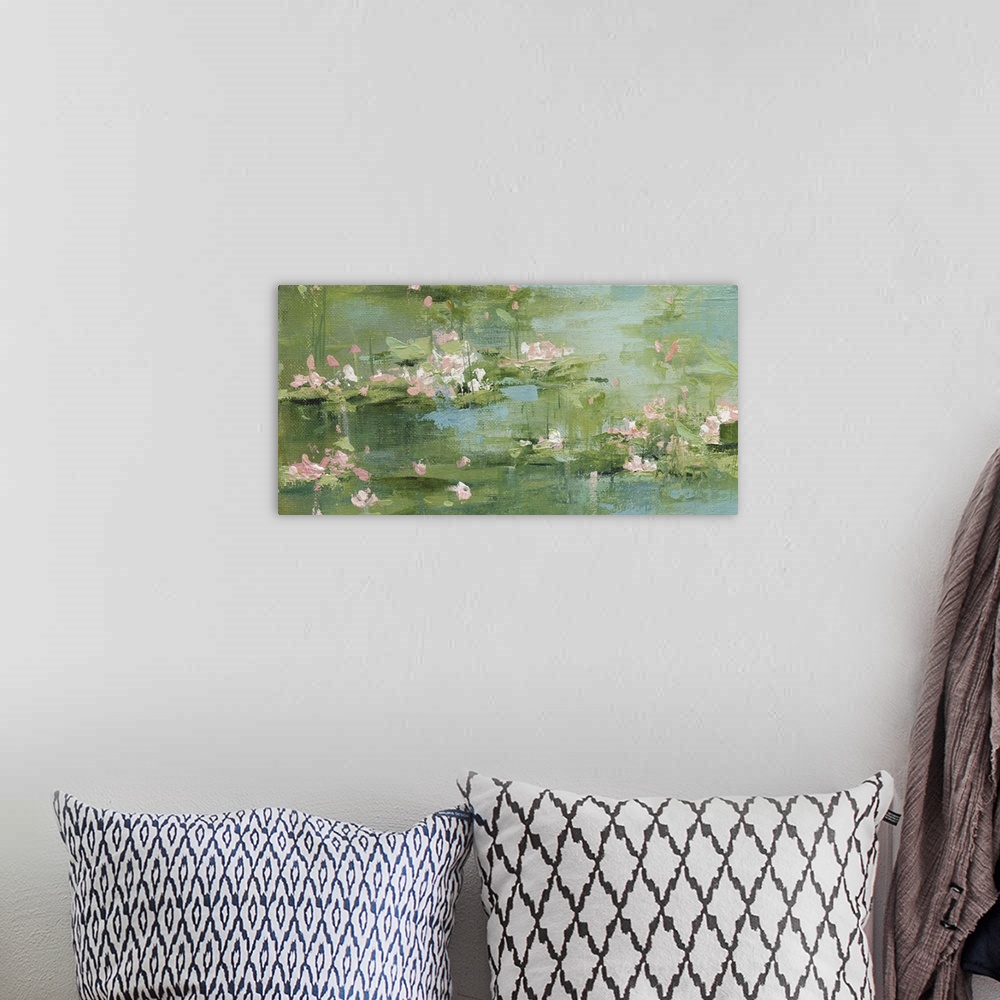A bohemian room featuring Celadon Waterlillies I