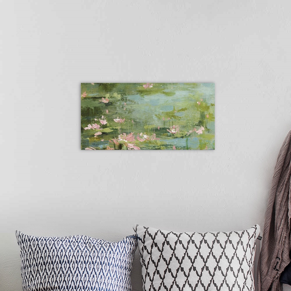 A bohemian room featuring Celadon Waterlillies II