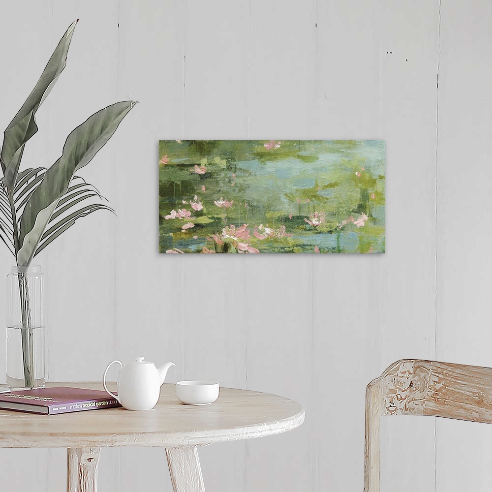 A farmhouse room featuring Celadon Waterlillies II
